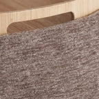 Ottoman de rangement en velours / tissu avec plateau en bois naturel, 1 personne