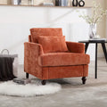 Fauteuil accent en tissu bouclé Orange / Gris / Beige / Vert / Bordeaux / Noir, une place, cadre en bois