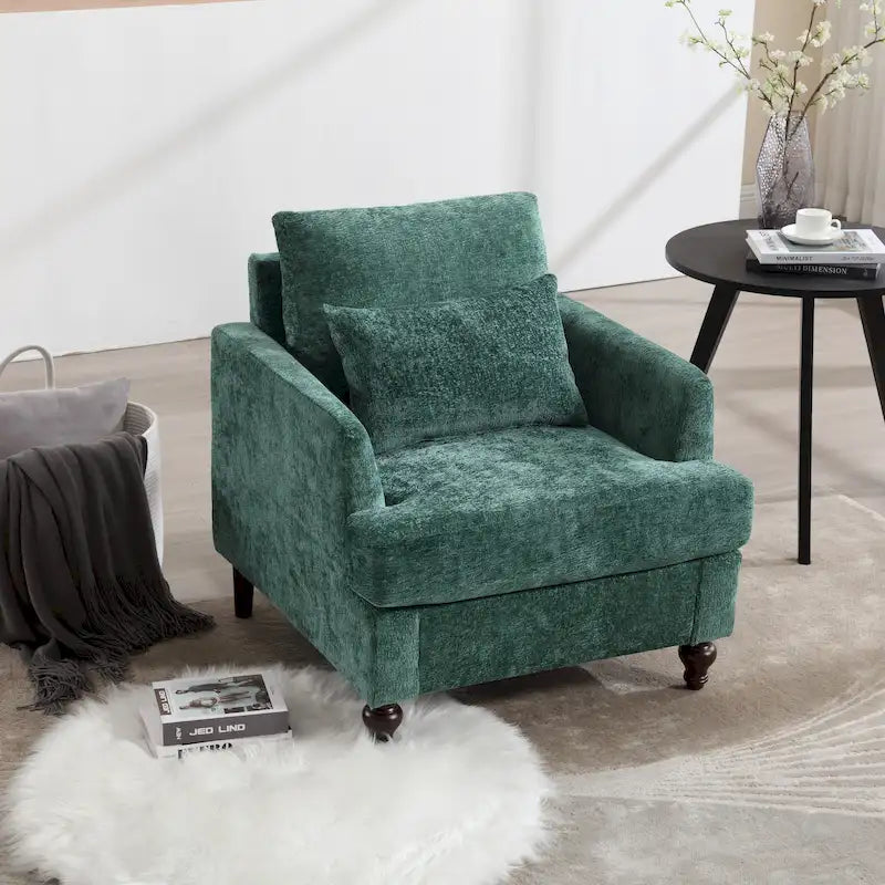 Fauteuil d'appoint Boucle orange/gris/beige/vert/bordeaux/noir, une place, cadre en bois