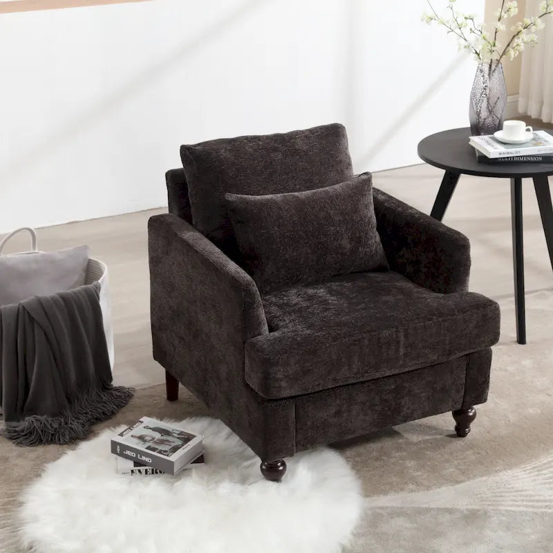 Fauteuil d'appoint Boucle orange/gris/beige/vert/bordeaux/noir, une place, cadre en bois