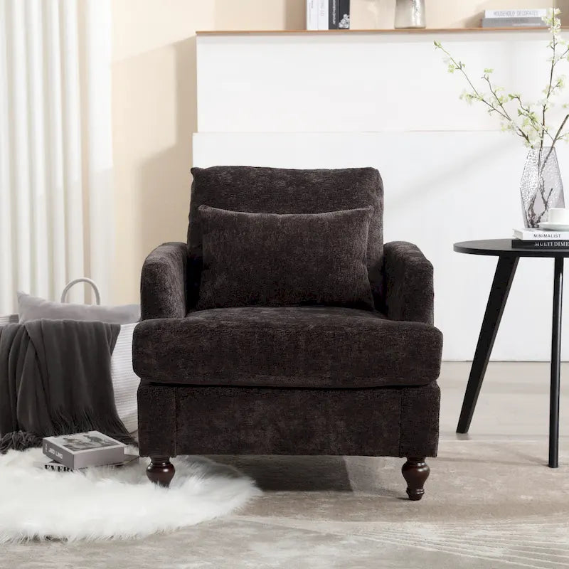 Fauteuil d'appoint Boucle orange/gris/beige/vert/bordeaux/noir, une place, cadre en bois