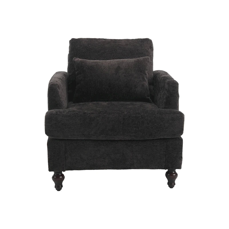 Fauteuil accent en tissu bouclé Orange / Gris / Beige / Vert / Bordeaux / Noir, une place, cadre en bois