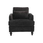Fauteuil accent en tissu bouclé Orange / Gris / Beige / Vert / Bordeaux / Noir, une place, cadre en bois