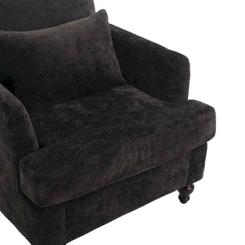 Fauteuil accent en tissu bouclé Orange / Gris / Beige / Vert / Bordeaux / Noir, une place, cadre en bois