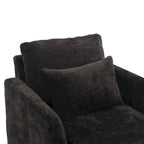 Fauteuil accent en tissu bouclé Orange / Gris / Beige / Vert / Bordeaux / Noir, une place, cadre en bois