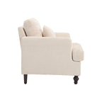 Fauteuil accent en tissu bouclé Orange / Gris / Beige / Vert / Bordeaux / Noir, une place, cadre en bois