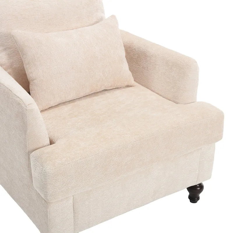 Fauteuil accent en tissu bouclé Orange / Gris / Beige / Vert / Bordeaux / Noir, une place, cadre en bois