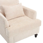 Fauteuil accent en tissu bouclé Orange / Gris / Beige / Vert / Bordeaux / Noir, une place, cadre en bois