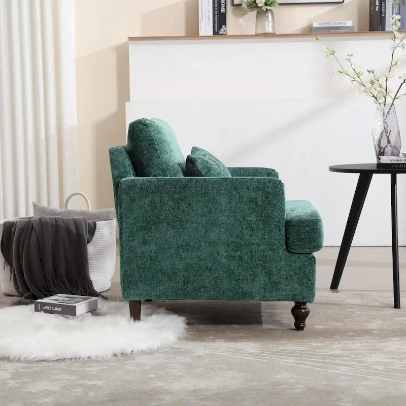 Fauteuil accent en tissu bouclé Orange / Gris / Beige / Vert / Bordeaux / Noir, une place, cadre en bois