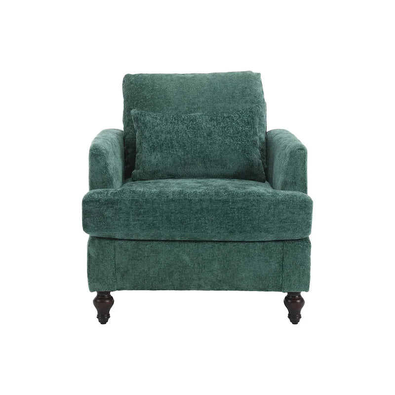 Fauteuil accent en tissu bouclé Orange / Gris / Beige / Vert / Bordeaux / Noir, une place, cadre en bois