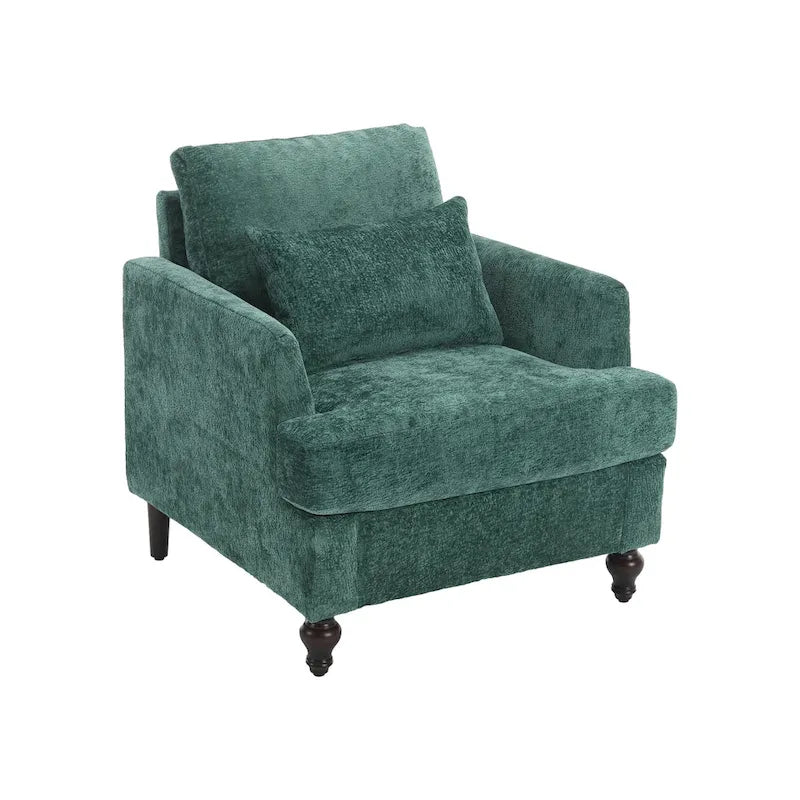 Fauteuil accent en tissu bouclé Orange / Gris / Beige / Vert / Bordeaux / Noir, une place, cadre en bois