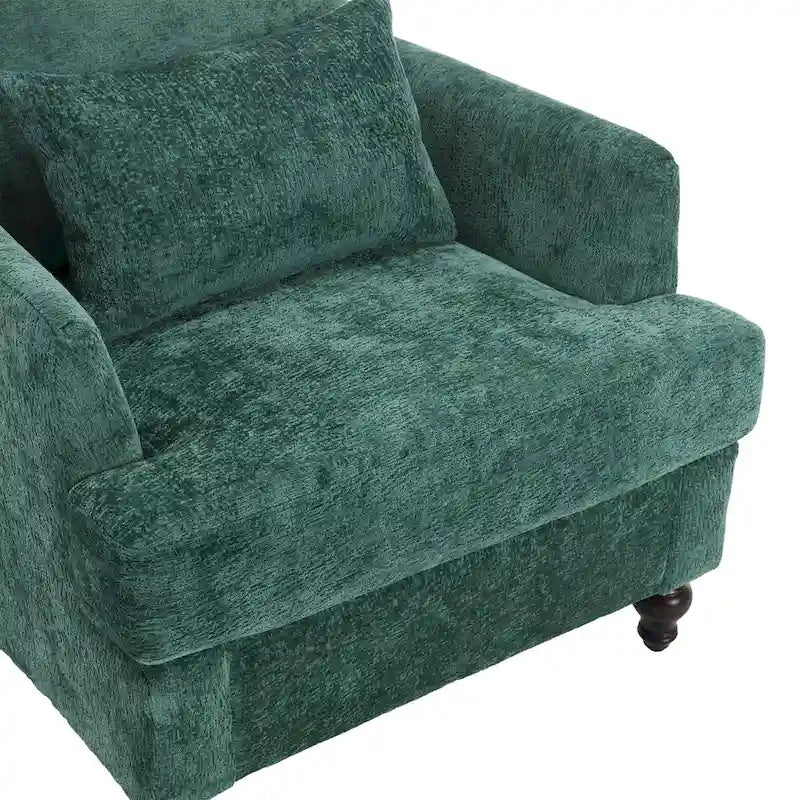 Fauteuil accent en tissu bouclé Orange / Gris / Beige / Vert / Bordeaux / Noir, une place, cadre en bois