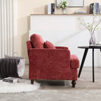 Fauteuil accent en tissu bouclé Orange / Gris / Beige / Vert / Bordeaux / Noir, une place, cadre en bois