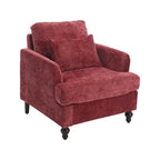 Fauteuil accent en tissu bouclé Orange / Gris / Beige / Vert / Bordeaux / Noir, une place, cadre en bois