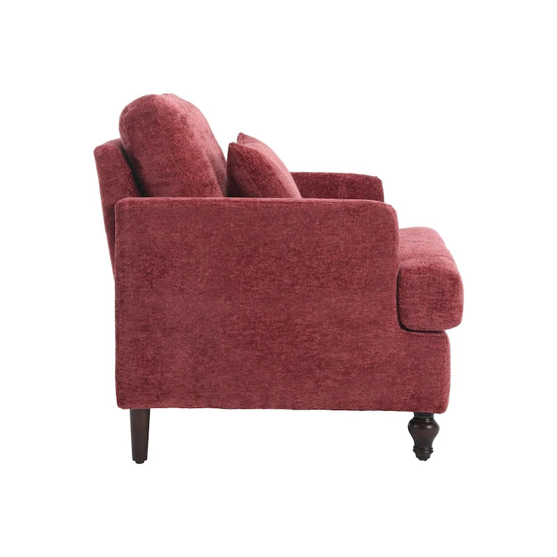 Fauteuil accent en tissu bouclé Orange / Gris / Beige / Vert / Bordeaux / Noir, une place, cadre en bois