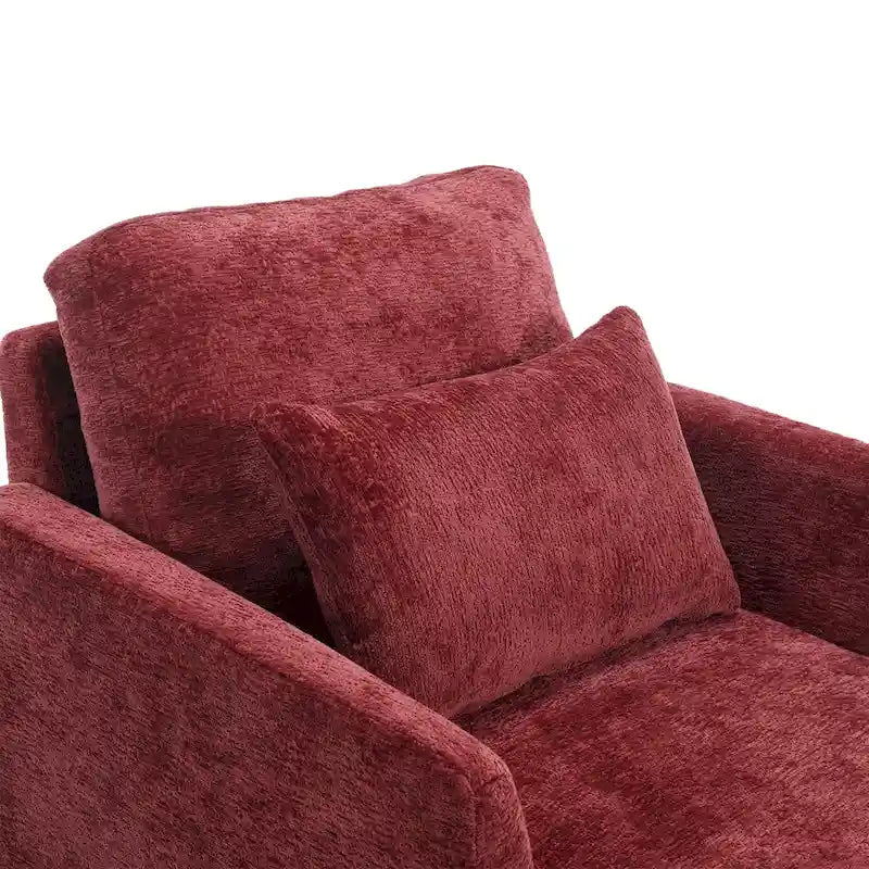 Fauteuil accent en tissu bouclé Orange / Gris / Beige / Vert / Bordeaux / Noir, une place, cadre en bois