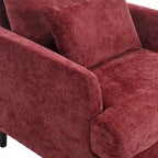 Fauteuil accent en tissu bouclé Orange / Gris / Beige / Vert / Bordeaux / Noir, une place, cadre en bois
