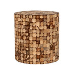 Table d'appoint ronde en mosaïque de coquilles de noix de coco blanches/vertes/brunes, 1 personne