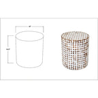 Table d'appoint ronde en mosaïque de coquilles de noix de coco blanches/vertes/brunes, 1 personne
