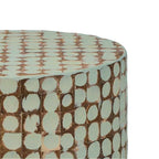 Table d'appoint ronde en mosaïque de coquilles de noix de coco blanches/vertes/brunes, 1 personne