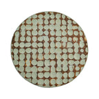 Table d'appoint ronde en mosaïque de coquilles de noix de coco blanches/vertes/brunes, 1 personne