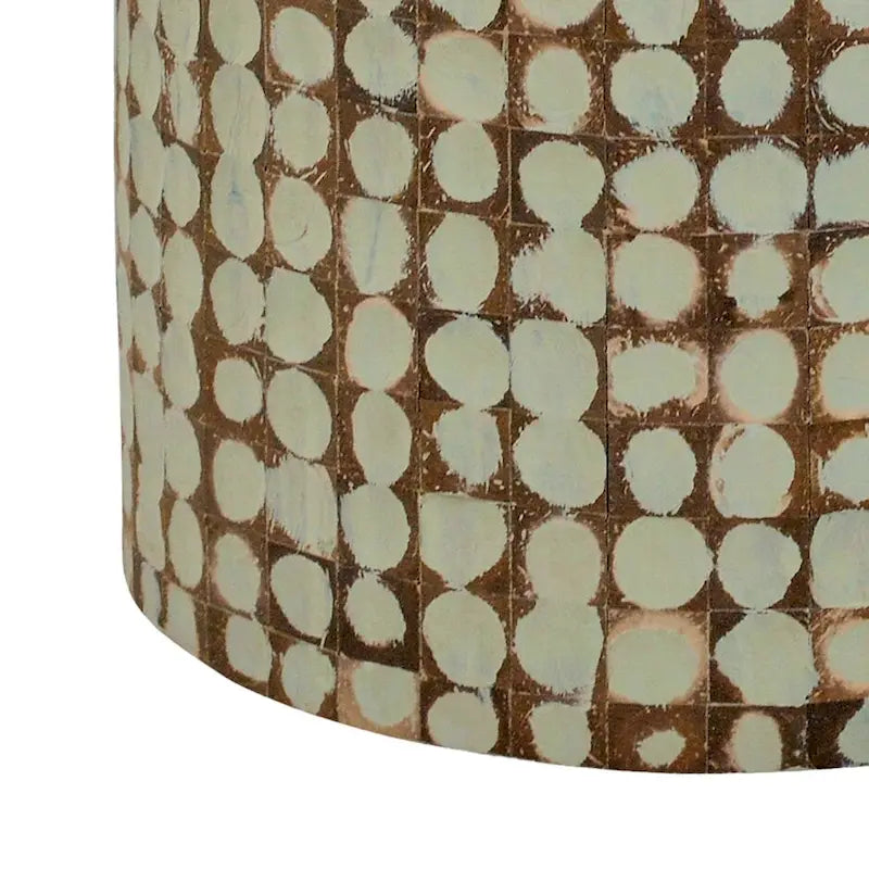 Table d'appoint ronde en mosaïque de coquilles de noix de coco blanches/vertes/brunes, 1 personne