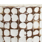 Table d'appoint ronde en mosaïque de coquilles de noix de coco blanches/vertes/brunes, 1 personne