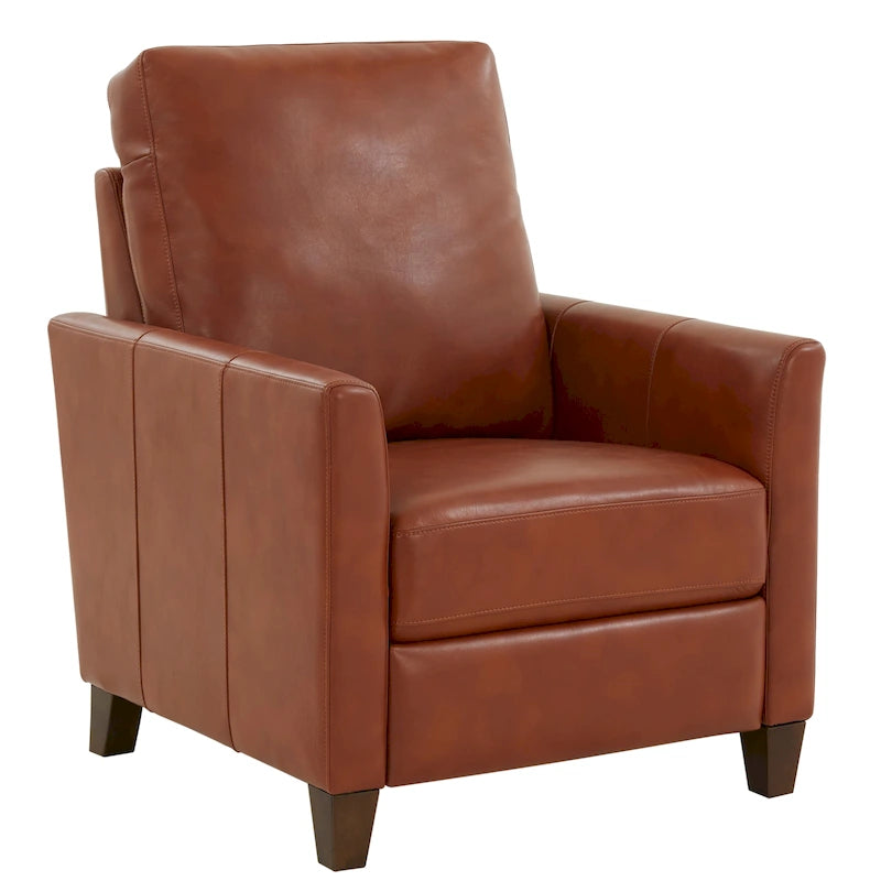Fauteuil inclinable manuel en similicuir caramel/bleu nuit, une place