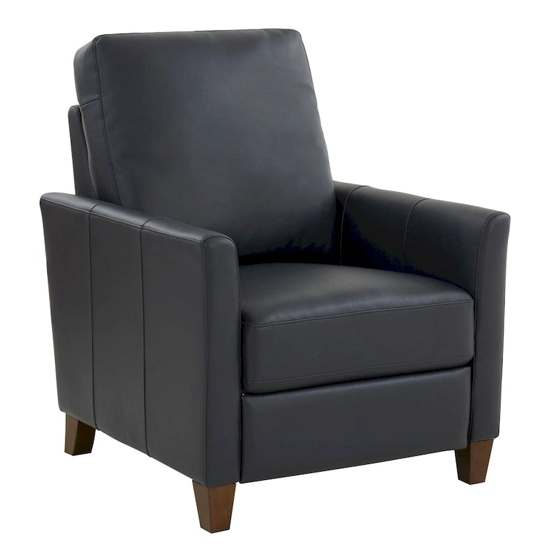 Fauteuil inclinable manuel en similicuir caramel/bleu nuit, une place