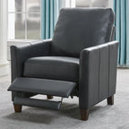 Fauteuil inclinable manuel en similicuir caramel / bleu nuit, une place