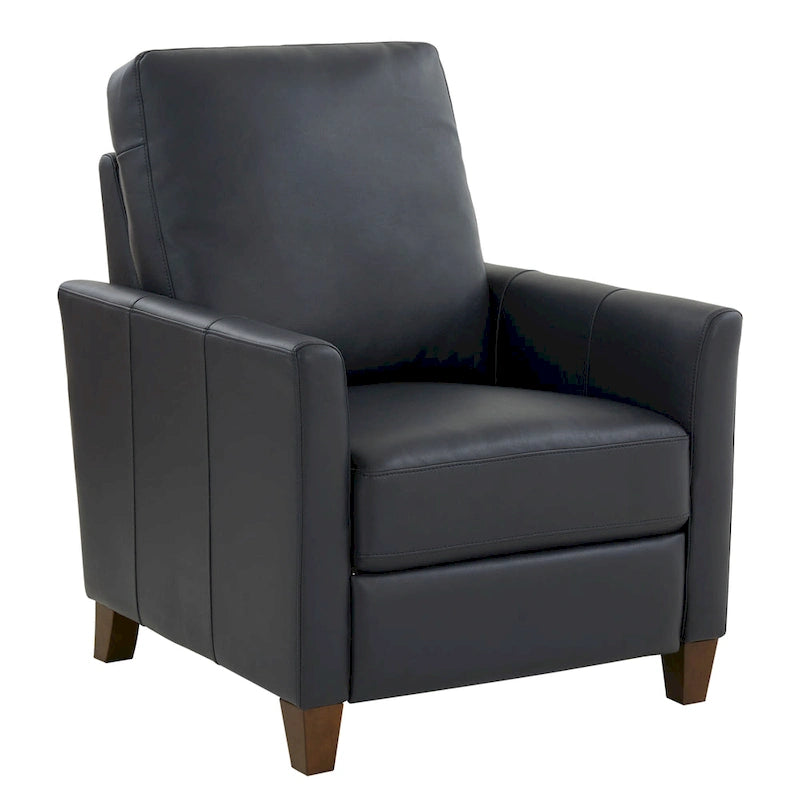 Fauteuil inclinable manuel en similicuir caramel/bleu nuit, une place