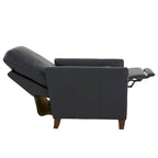 Fauteuil inclinable manuel en similicuir caramel / bleu nuit, une place