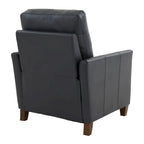 Fauteuil inclinable manuel en similicuir caramel / bleu nuit, une place