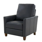 Fauteuil inclinable manuel en similicuir caramel / bleu nuit, une place