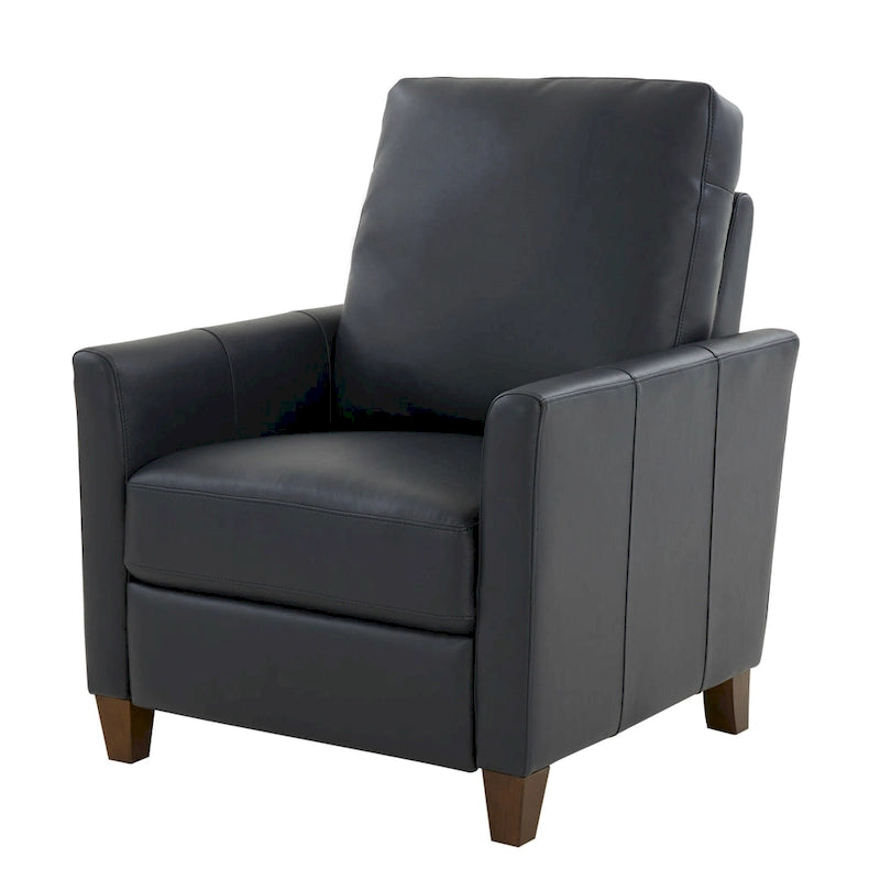 Fauteuil inclinable manuel en similicuir caramel / bleu nuit, une place