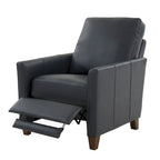 Fauteuil inclinable manuel en similicuir caramel / bleu nuit, une place