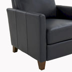 Fauteuil inclinable manuel en similicuir caramel / bleu nuit, une place