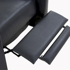Fauteuil inclinable manuel en similicuir caramel / bleu nuit, une place