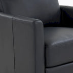 Fauteuil inclinable manuel en similicuir caramel / bleu nuit, une place