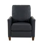 Fauteuil inclinable manuel en similicuir caramel / bleu nuit, une place