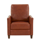 Fauteuil inclinable manuel en similicuir caramel / bleu nuit, une place