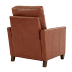 Fauteuil inclinable manuel en similicuir caramel / bleu nuit, une place