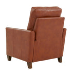 Fauteuil inclinable manuel en similicuir caramel / bleu nuit, une place
