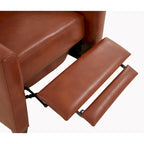Fauteuil inclinable manuel en similicuir caramel / bleu nuit, une place