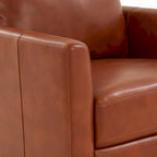 Fauteuil inclinable manuel en similicuir caramel / bleu nuit, une place