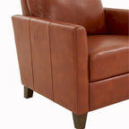Fauteuil inclinable manuel en similicuir caramel / bleu nuit, une place