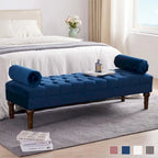 Banc capitonné en velours gris/beige/bleu/rose, une place