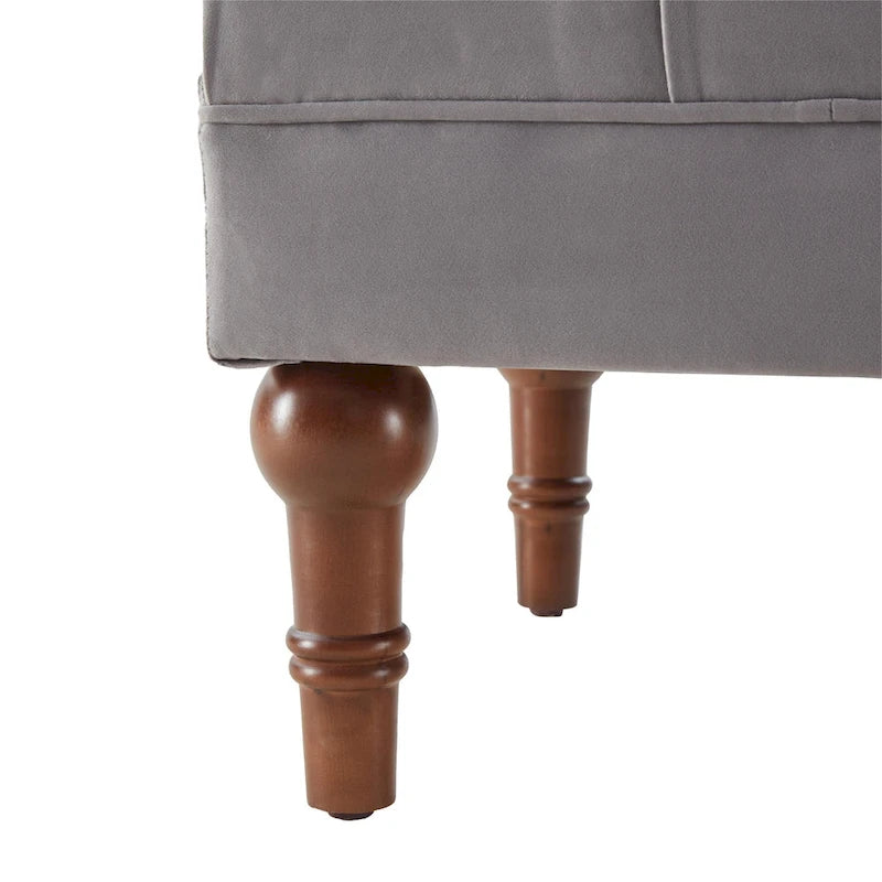 Banc capitonné en velours gris/beige/bleu/rose, une place