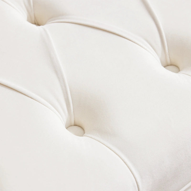 Banc capitonné en velours gris/beige/bleu/rose, une place