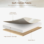 Banc capitonné en velours gris/beige/bleu/rose, une place